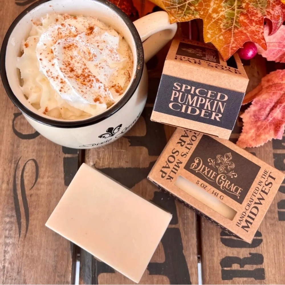 Fall Bar Soap Dixie Grace Spiced Pumpkin Cider Goat's Milk Bar Soap 5 oz NWT